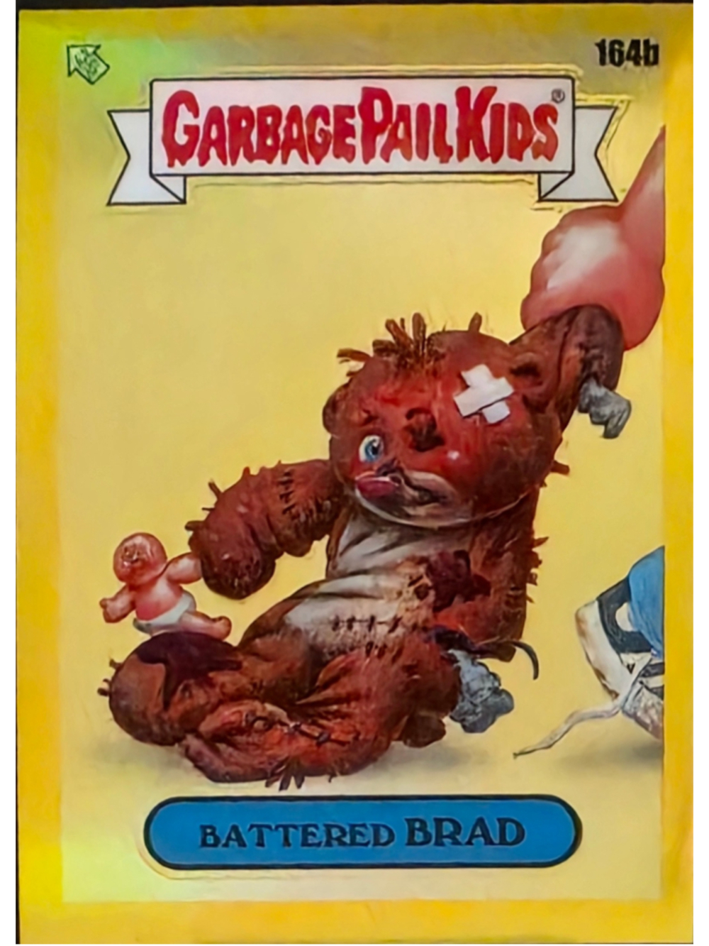 Topps Garbage Pail Kids Chrome S4 164b Battered Brad Yellow Refractor /275
